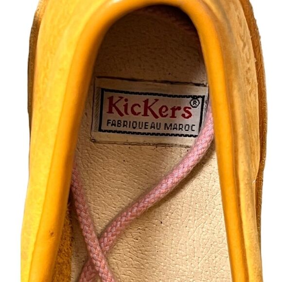 Kickers Yellow Gold Low Top Women’s Boots Pink Laces size 6 - Picture 5 of 9
